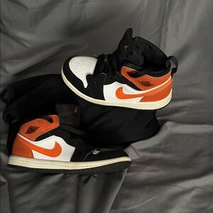 Black and Orange High-Top Jordan 1
